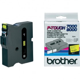 Brother TX-641 nastro per etichettatrice Nero su giallo (TX 641)