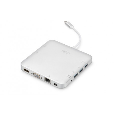 Digitus DA-70863 replicatore di porte e docking station per notebook Cablato USB 3.2 Gen 2 (3.1 Gen 2) Type-C Argento (DA-70863)