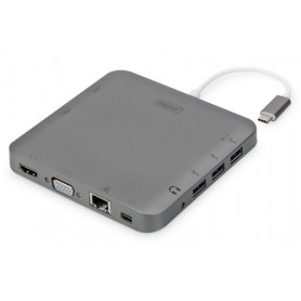 Digitus DA-70876 replicatore di porte e docking station per notebook Cablato USB 3.2 Gen 1 (3.1 Gen 1) Type-C Grigio (DA-70876)