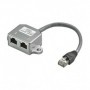 Goobay CAT T-Adapter 2x 10/100 BaseT cavo di rete Argento 0,15 m (68908)
