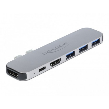 DeLOCK 87753 replicatore di porte e docking station per notebook Grigio (87753)