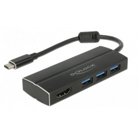 DeLOCK 63931 hub di interfaccia USB 3.2 Gen 1 (3.1 Gen 1) Type-C 5000 Mbit/s Nero (63931)