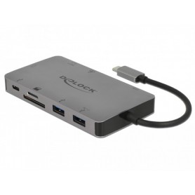 DeLOCK 87735 replicatore di porte e docking station per notebook Cablato USB 3.2 Gen 1 (3.1 Gen 1) Type-C Grigio (87735)