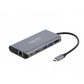 DeLOCK 87683 replicatore di porte e docking station per notebook Cablato USB 3.2 Gen 1 (3.1 Gen 1) Type-C Grigio (87683)