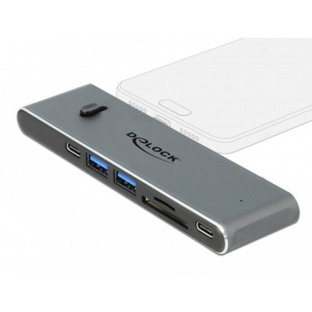 DeLOCK 87752 replicatore di porte e docking station per notebook Cablato USB 3.2 Gen 1 (3.1 Gen 1) Type-C Grigio (87752)