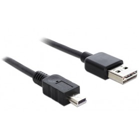 DeLOCK 1m USB 2.0 A - mini USB m/m cavo USB USB A Mini-USB A Nero (83362)