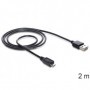 DeLOCK EASY-USB 2.0-A - USB 2.0 micro-B, 2m cavo USB USB A Micro-USB B Nero (83367)