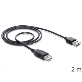 DeLOCK EASY-USB 2.0-A - USB 2.0-A, 2m cavo USB USB A Nero (83371)