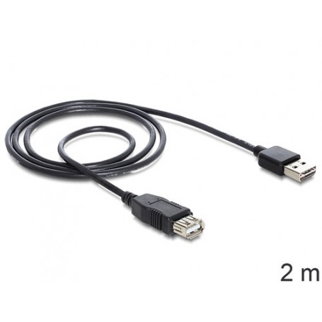 DeLOCK EASY-USB 2.0-A - USB 2.0-A, 2m cavo USB USB A Nero (83371)