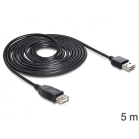 DeLOCK EASY-USB 2.0-A - USB 2.0-A, 5m cavo USB USB A Nero (83373)