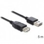 DeLOCK EASY-USB 2.0-A - USB 2.0-A, 5m cavo USB USB A Nero (83373)