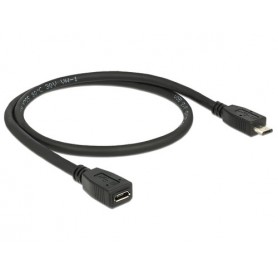DeLOCK 0.5m USB 2.0 cavo USB 0,5 m Micro-USB B Nero (83567)