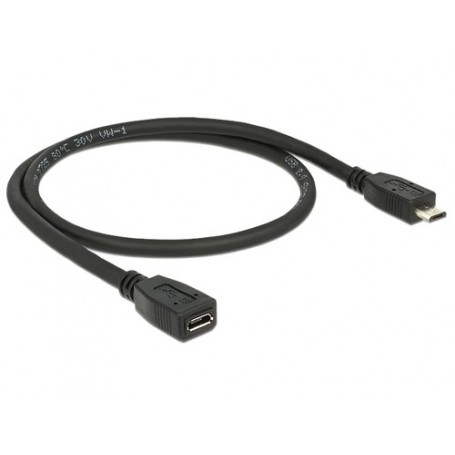 DeLOCK 0.5m USB 2.0 cavo USB 0,5 m Micro-USB B Nero (83567)