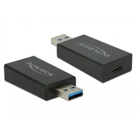 DeLOCK 65689 adattatore per inversione del genere dei cavi USB 3.1 Gen 2 Type-A USB 3.1 Gen 2 USB Type-C Nero (65689)