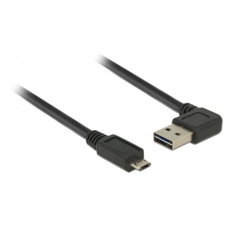 DeLOCK 0.5m, USB2.0-A/USB2.0 Micro-B cavo USB 0,5 m USB A Micro-USB B Nero (85164)