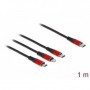 DeLOCK 86711 cavo USB 1 m USB 2.0 USB C USB C/Micro-USB B/Lightning Nero, Rosso (86711)