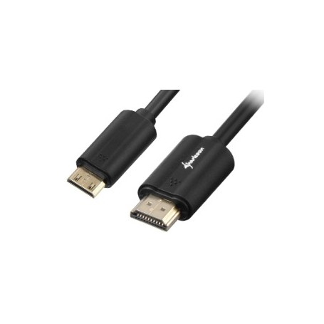 Sharkoon 2m, HDMI/Mini HDMI cavo HDMI HDMI tipo A (Standard) HDMI Type C (Mini) Nero (4044951018000)