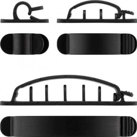 Goobay 70684 organizer per cavi Scrivania/Parete Clip per cavo Nero 6 pz (70684)
