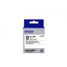 Epson Nastro fondo Standard Bianco per testo Nero 9/9 LK-3WBN (C53S653003)