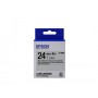 Epson Nastro fondo Opaco Argento per testo Nero 24/09 LK-6SBE (C53S656009)