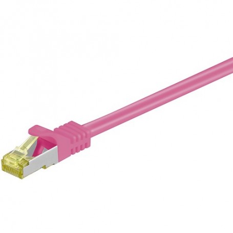 Goobay RJ-45 CAT7 3m cavo di rete Magenta S/FTP (S-STP) (91614)