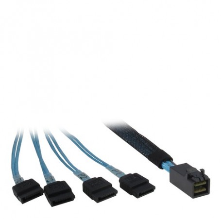 Inter-Tech 0.5m SFF 8643/4x SATA 0,5 m Nero, Blu (88885003)