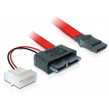 DeLOCK Cable SATA Slimline female + 2pin power  SATA cavo SATA 0,3 m Rosso (84390)