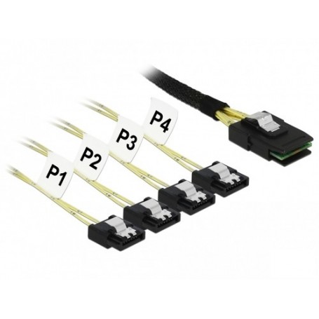 DeLOCK 85731 cavo Serial Attached SCSI (SAS) 1 m Nero, Verde (85731)