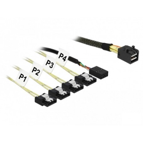 DeLOCK 85732 cavo Serial Attached SCSI (SAS) 1 m Nero, Verde (85732)