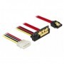 DeLOCK 85231 cavo SATA 0,3 m SATA 7-pin + Molex (4-pin) SATA 22-pin Nero (85231)