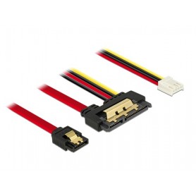 DeLOCK 85234 cavo SATA 0,3 m SATA 7-pin + Molex (4-pin) SATA 22-pin Nero (85234)