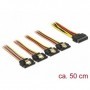 DeLOCK 60158 cavo SATA 0,5 m SATA a 15 pin 4 x SATA 15-pin Multicolore (60158)