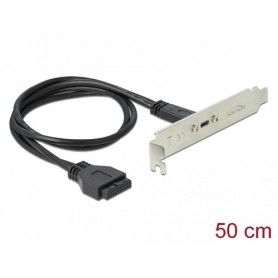 DeLOCK 89937 cavo USB 0,5 m USB 3.2 Gen 1 (3.1 Gen 1) USB C Nero, Acciaio inossidabile (89937)