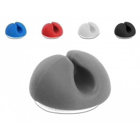 DeLOCK 18294 organizer per cavi Scrivania/Parete Supporto per cavo Nero, Blu, Grigio, Rosso, Bianco 10 pz (18294)
