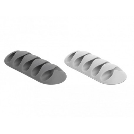 DeLOCK 18298 organizer per cavi Scrivania/Parete Supporto per cavo Grigio, Bianco 6 pz (18298)
