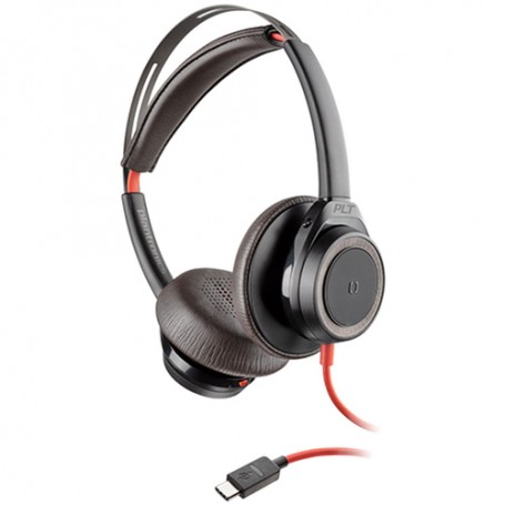 POLY Blackwire 7225 Cuffia Padiglione auricolare USB tipo-C Nero, Rosso (211145-01)