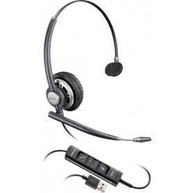 POLY Encorepro HW715 Auricolare Cablato A Padiglione Ufficio Nero, Argento (203476-01)