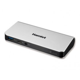 Hamlet Docking Station collega due display HDMI e DP con 4 porte usb 3.0, LAN e audio (HDOCKS500C)