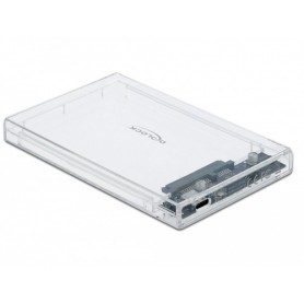 DeLOCK 42621 contenitore di unità di archiviazione Box esterno HDD/SSD Trasparente 2.5" (42621)
