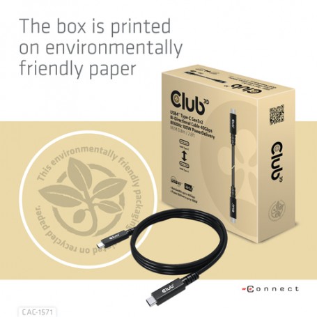 CLUB3D CAC-1571 cavo USB 0,8 m USB4 Gen 3x2 USB C Nero (CAC-1571)