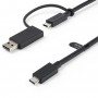StarTech.com Cavo USB-C da 1 m con adattatore Dongle USB-A - Cavo ibrido 2-in-1 USB tipo C con USB-A - Da USB-C a USB (USBCCADP)