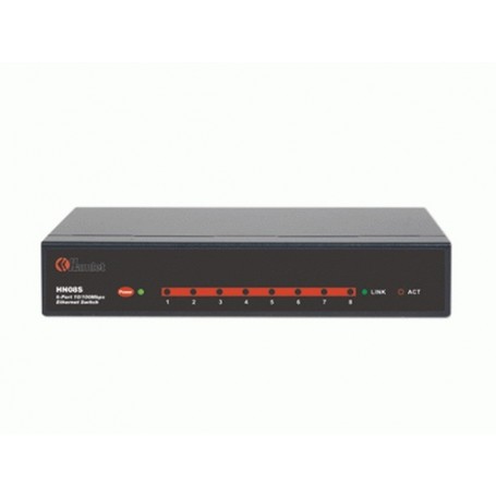 Hamlet Switch di rete a 8 porte riconoscimento automatico velocità di rete 10/100 Mbps in metallo (HN08S)