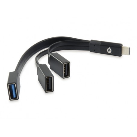 Conceptronic HUBBIES01B hub di interfaccia USB 3.2 Gen 2 (3.1 Gen 2) Type-C 5000 Mbit/s Nero (HUBBIES01B)