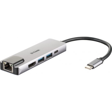 D-Link DUB-M520 replicatore di porte e docking station per notebook Cablato Thunderbolt 3 Alluminio, Nero (DUB-M520)
