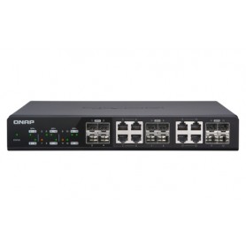 QNAP QSW-M1208-8C switch di rete Gestito 10G Ethernet (100/1000/10000) Nero (QSW-M1208-8C)