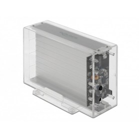 DeLOCK 42624 contenitore di unità di archiviazione Box esterno HDD/SSD Trasparente 2.5/3.5" (42624)