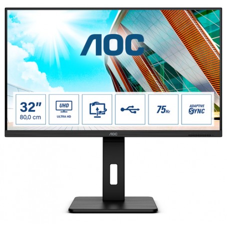 AOC U32P2CA monitor piatto per PC 80 cm (31.5") 3840 x 2160 Pixel 4K Ultra HD LED Nero (U32P2CA)
