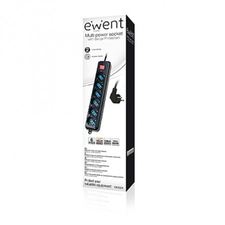 Ewent EW3924 prolunghe e multiple 1,5 m 6 presa(e) AC Nero (CEEW3924)