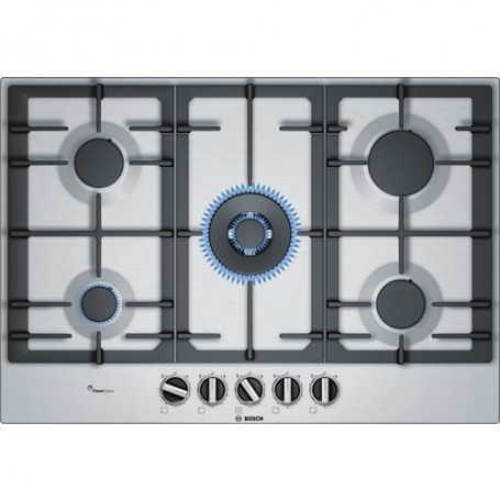 Bosch Serie 6 PCQ7A5B90 piano cottura Acciaio inossidabile Da incasso Gas 5 Fornello(i) (PCQ7A5B90)