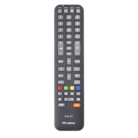 Meliconi Fully 8.1 telecomando IR Wireless DVD/Blu-ray, SAT, Sky, TV Pulsanti (808003)